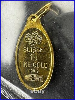 1 gram PAMP Suisse Gold Dove Oval Pendant Secondary Market RARE