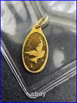 1 gram PAMP Suisse Gold Dove Oval Pendant Secondary Market RARE