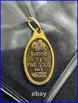 1 gram PAMP Suisse Gold Dove Oval Pendant Secondary Market RARE