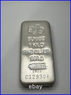 1 kilo. 999 SILVER PAMP BAR Certified#C129308 1000grams