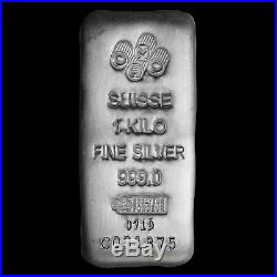1 kilo Silver Bar PAMP Suisse (Serialized) SKU#196344