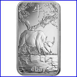 1 ounce Silver Bar PAMP Suisse Lunar Ox