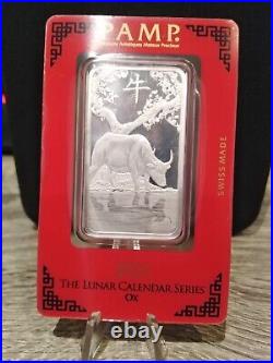 1 ounce Silver Bar PAMP Suisse Lunar Ox