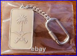 1 oz. 999 Silver bar Pendant keychain PAMP Suisse Saudi Arabia palm & swords