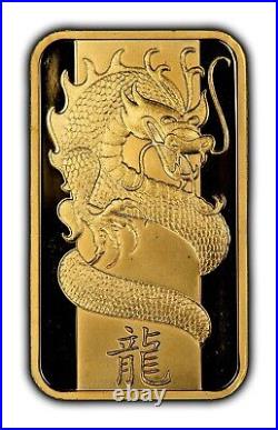 1 oz Gold Art Bar PAMP Suisse Lunar Dragon 2012 SKU-G3759