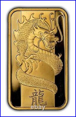 1 oz Gold Art Bar PAMP Suisse Lunar Dragon 2012 SKU-G3759