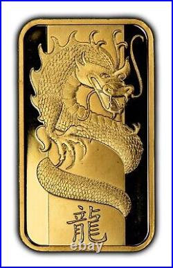 1 oz Gold Art Bar PAMP Suisse Lunar Dragon 2012 SKU-G3759