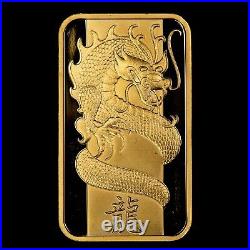 1 oz Gold Art Bar PAMP Suisse Lunar Dragon 2012 SKU-G3759