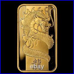 1 oz Gold Art Bar PAMP Suisse Lunar Dragon 2012 SKU-G3759