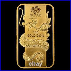 1 oz Gold Art Bar PAMP Suisse Lunar Dragon 2012 SKU-G3759