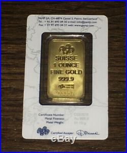 1 oz Gold Bar 999.9 PAMP Suisse New Design (In Assay)