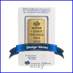 1 oz Gold Bar PAMP Suisse Designs Varies (In Assay)