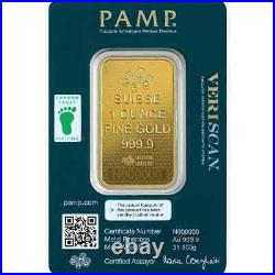 1 oz Gold Bar PAMP Suisse Fortuna 45th Anniversary 999.9 Fine in Sealed Assay