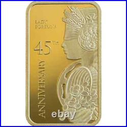 1 oz Gold Bar PAMP Suisse Fortuna 45th Anniversary 999.9 Fine in Sealed Assay