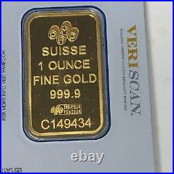 1 oz. Gold Bar PAMP Suisse Fortuna 999.9 Fine in Sealed Bullion
