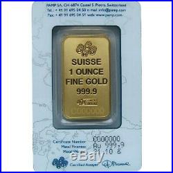 1 oz Gold Bar PAMP Suisse (In Assay) NO RESERVE