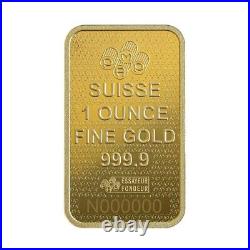 1 oz Gold Bar PAMP Suisse Lady Fortuna 45th Ann. 9999 Fine Gold- In Assay Card