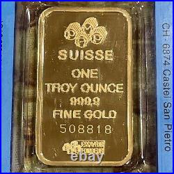 1 oz. Gold Bar PAMP Suisse Lady Fortuna. 9999 Fine