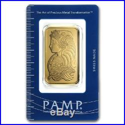 1 oz Gold Bar PAMP Suisse Lady Fortuna (In Assay) SKU #11951