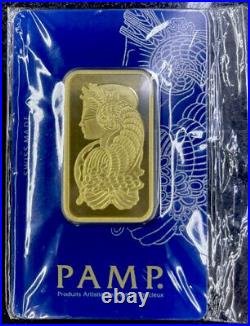 1 oz Gold Bar PAMP Suisse Lady Fortuna Veriscan. 9999 Fine (In Assay)