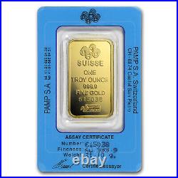 1 oz Gold Bar PAMP Suisse Lady Fortuna (Vintage, In Assay)