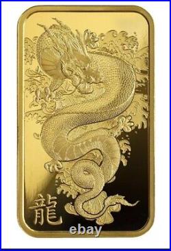 1 oz Gold Bar PAMP Suisse Lunar Legend Azure Dragon 999.9 Fine in Assay