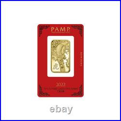 1 oz Gold Bar PAMP Suisse Lunar Year of the Tiger 999.9 Fine in Assay