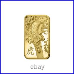 1 oz Gold Bar PAMP Suisse Lunar Year of the Tiger 999.9 Fine in Assay