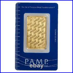 1 oz Gold Bar PAMP Suisse New Design with Assay Card