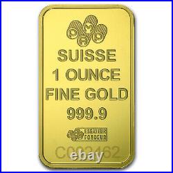 1 oz Gold Bar PAMP Suisse Statue of Liberty (In Assay) SKU#43729