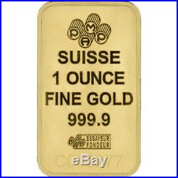 1 oz. Gold Bar PAMP Suisse Suisse Design 999.9 Fine in Sealed Assay