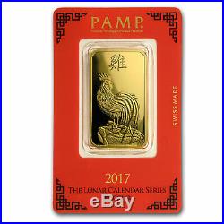 1 oz Gold Bar PAMP Suisse Year of the Rooster (In Assay) SKU #104120