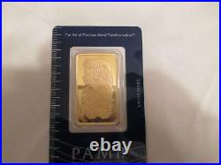1 oz Gold Bar Pamp Suisse Lady Fortuna. 9999 Fine (Classic Assay) SN C087547