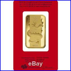 1 oz Gold Bar Pamp Year Of The Dragon 2012 Suisse Gold Bar In Assay