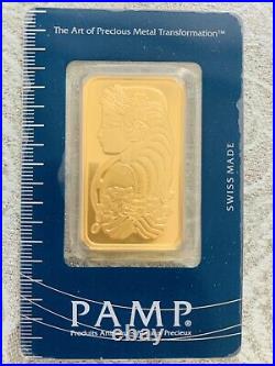1 oz Gold Bar Sealed PAMP Suisse Lady Fortuna (Classic Assay) With Certificate