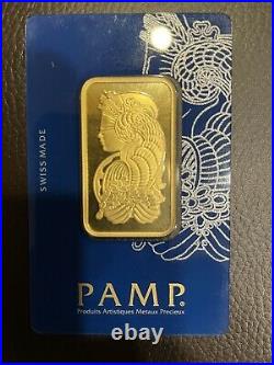 1 oz Gold Bar Swiss PAMP Suisse Fine Gold 999.9 Certified Assayer