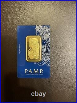 1 oz Gold Bar Swiss PAMP Suisse Fine Gold 999.9 Certified Assayer