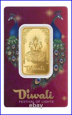 1 oz Gold PAMP Suisse Bar Diwali Lakshmi