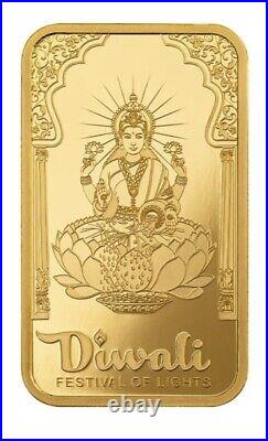 1 oz Gold PAMP Suisse Bar Diwali Lakshmi