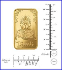 1 oz Gold PAMP Suisse Bar Diwali Lakshmi