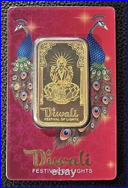 1 oz Gold PAMP Suisse Bar Diwali Lakshmi