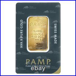1 oz New Style Gold Bar PAMP Suisse
