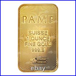 1 oz New Style Gold Bar PAMP Suisse