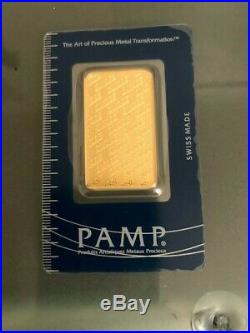 1 oz PAMP Gold Suisse Bar. 9999 Fine Sealed In Assay New Design