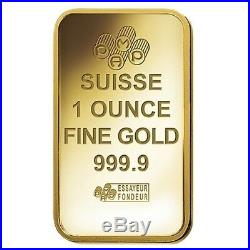 1 oz PAMP Suisse Gold Bar Am Yisrael Chai (in Assay). 9999 Fine