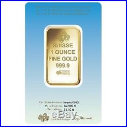 1 oz PAMP Suisse Gold Bar Buddha (in Assay). 9999 Fine