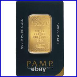 1 oz PAMP Suisse Gold Bar (New PAMP Design, New with Assay)