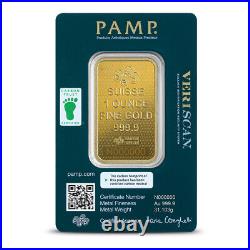 1 oz PAMP Suisse Lady Fortuna Veriscan 45th Anniversary Gold Bar (New with Assay)