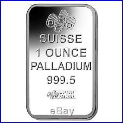 1 oz PAMP Suisse Palladium Bar. 9995 Fine
