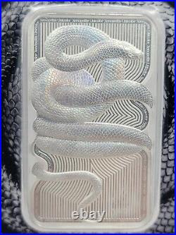1 oz PAMP Suisse Silver 2023 Niue Sunbeam Snake Hologram Coin Bar $2 in Assay